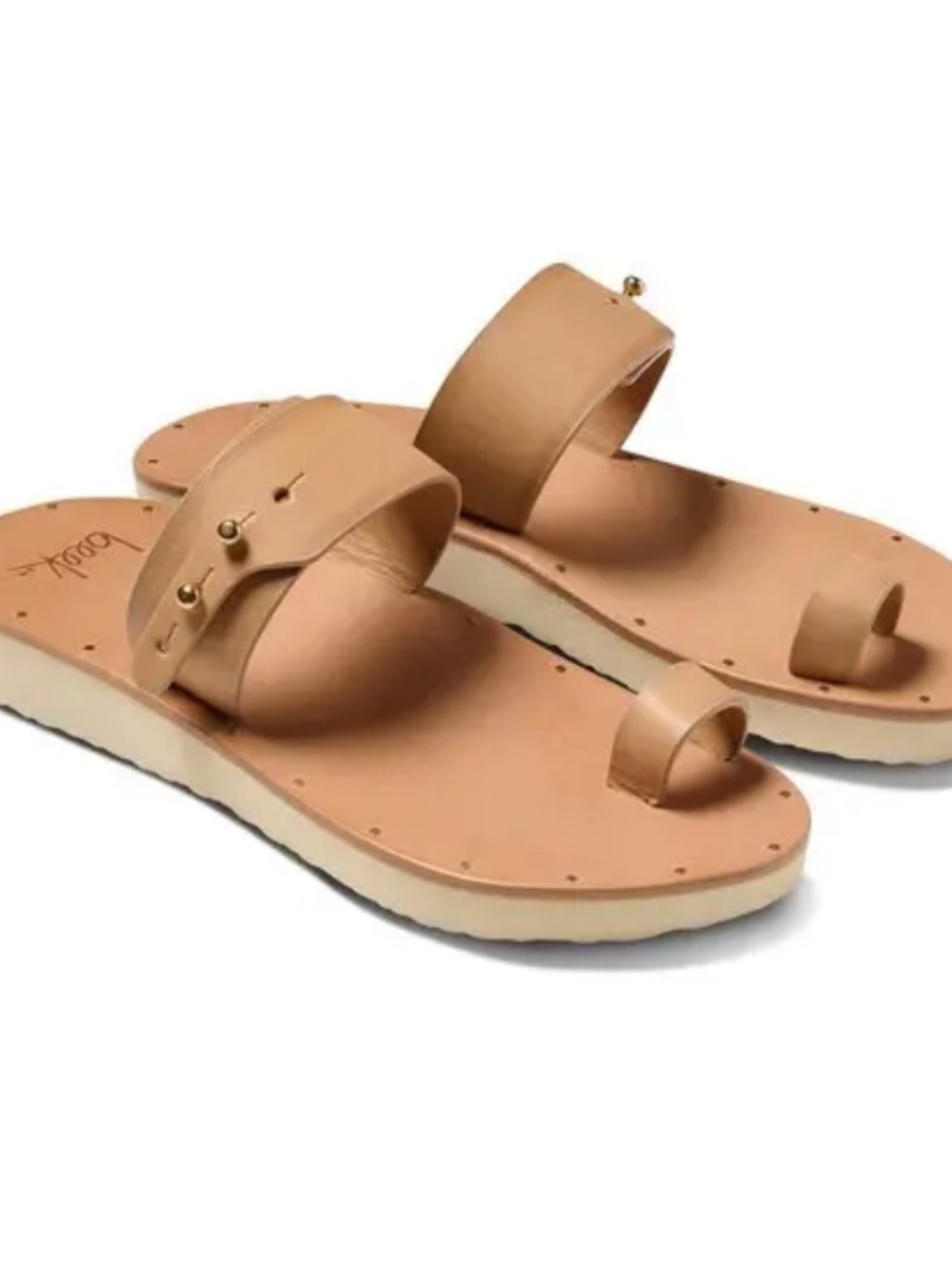 BEEK whistler toe sandal in honey color.